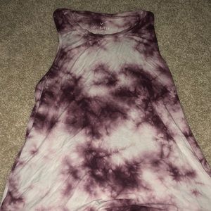 Red tie-dye tank top